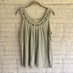 MICHAEL Michael Kors Gray Embellished Women's Tank‎ Top Size Large